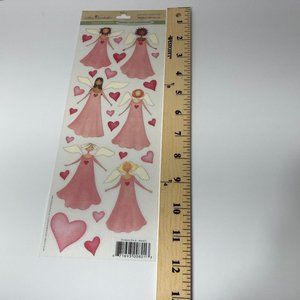 7 Sheets Angel Hearts Vellum Stickers Scrapbooking